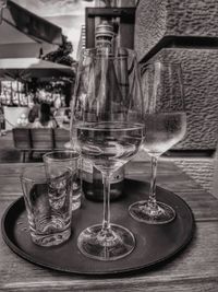 Close-up of wine in glass on table