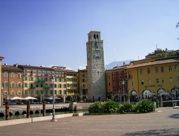 View of clock tower in city