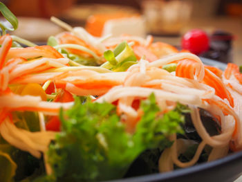 Close-up of vegetables served in plate