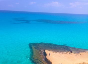 Close-up of blue sea against sky