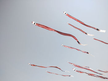 Low angle view of airplane flying in sky