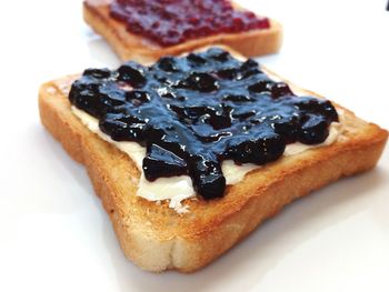 Close-up of toast with jam