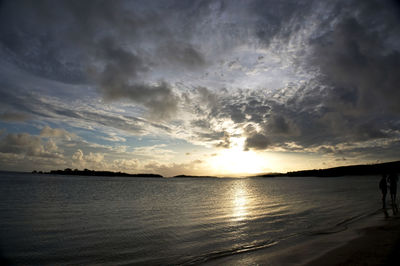 Scenic view of sea at sunset