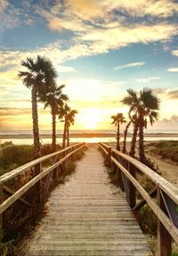 Empty road at sunset