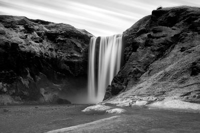 Scenic view of waterfall