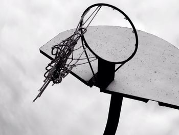 Low angle view of basketball hoop against sky