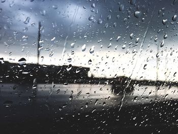 Close-up of water drops on glass