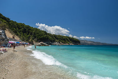 Scenic view of beach against sky