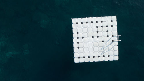 High angle view of pool by sea