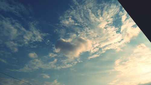 Low angle view of cloudy sky