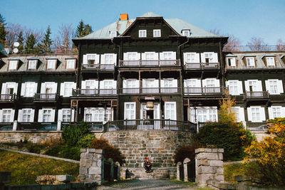 Exterior of old building against sky