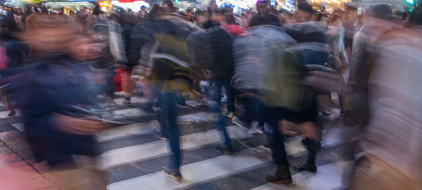 People walking in city