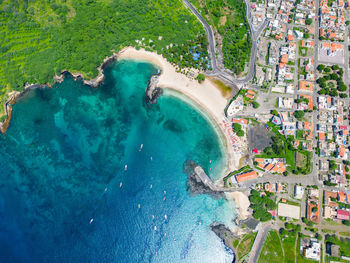 High angle view of sea