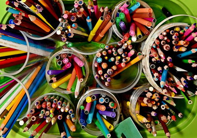 Full frame shot of multi coloured pencils for sale