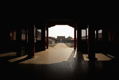 Empty corridor of building