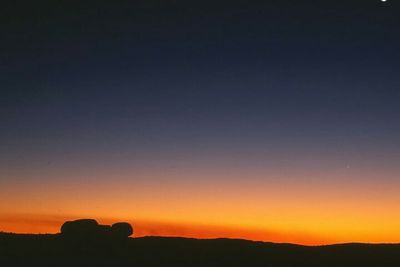 Silhouette landscape at sunset