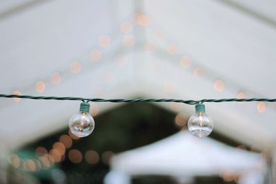 Close-up of illuminated light bulbs