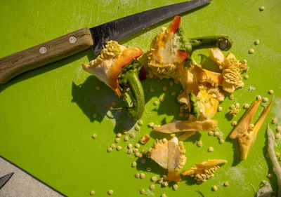 Close-up of food on table