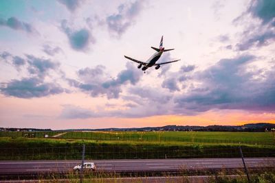 Airplane flying in sky