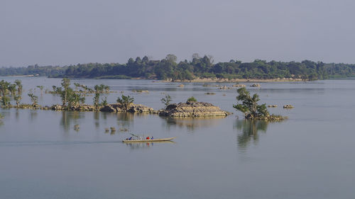 Boat on a lake in cambodia