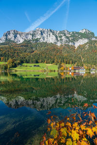 Scenic view of mountains against clear sky