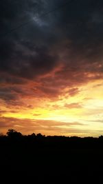 Silhouette of landscape at sunset