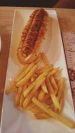 High angle view of food on table