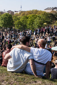 People sitting in park