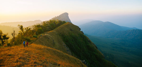 Beautiful landscape panorama view of morning light at doi monjong, chiangmai, thailand