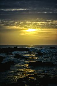 Scenic view of sea during sunset