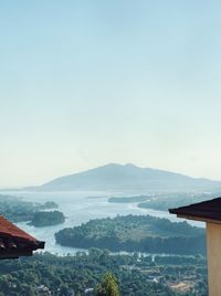 Scenic view of mountains against clear sky