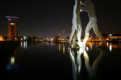 City lit up at night