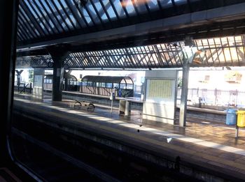 Train at railroad station platform