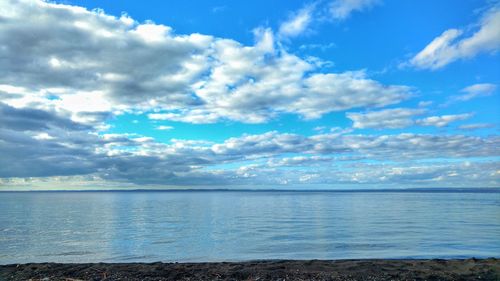 View of sea against cloudy sky