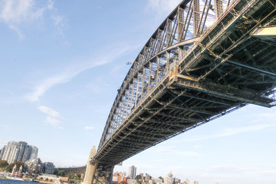 Low angle view of suspension bridge