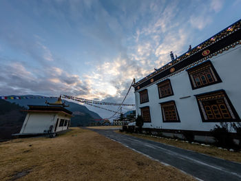 Low angle view of buildings against sky