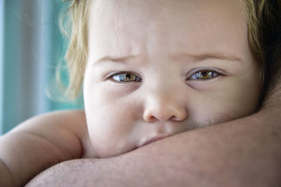 Close-up portrait of cute baby girl