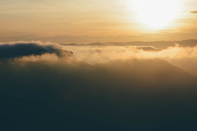 Aerial view of cloudscape during sunset