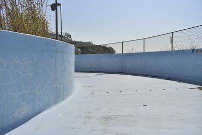 Retaining wall against clear sky