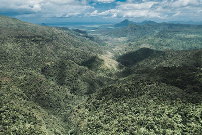 High angle view of landscape against sky