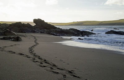 Scenic view of beach against sky