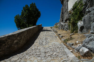 Low angle view of old ruins against sky