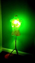 Illuminated lamp in dark room