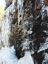 Close-up of frozen rock