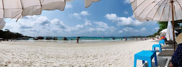 Panoramic view of beach against sky