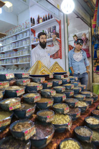 Man working at market stall