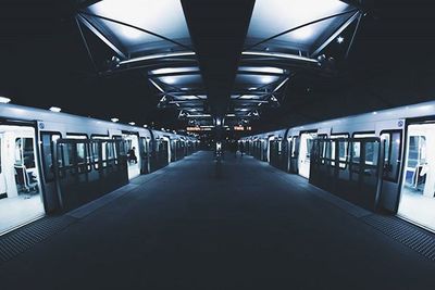 Empty corridor of modern building