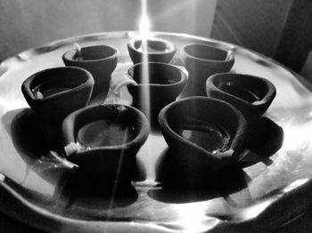 Close-up of tea cup on table