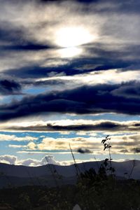 Scenic view of silhouette landscape against sky during sunset