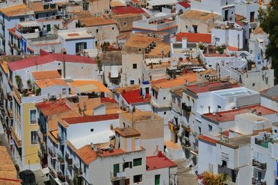 High angle view of town